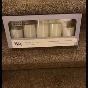 TIERED FLAMELESS LED WAX CANDLES - set of 5 with remote control and timer